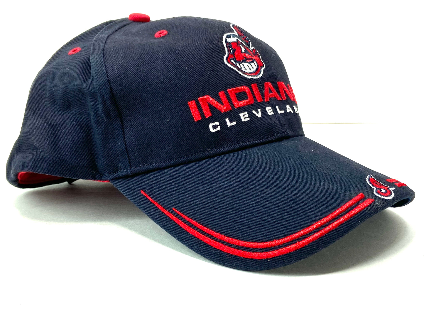 Cleveland Indians MLB Vintage Structured Dark Blue "Stache" Wahoo Hat by Twins Enterprise