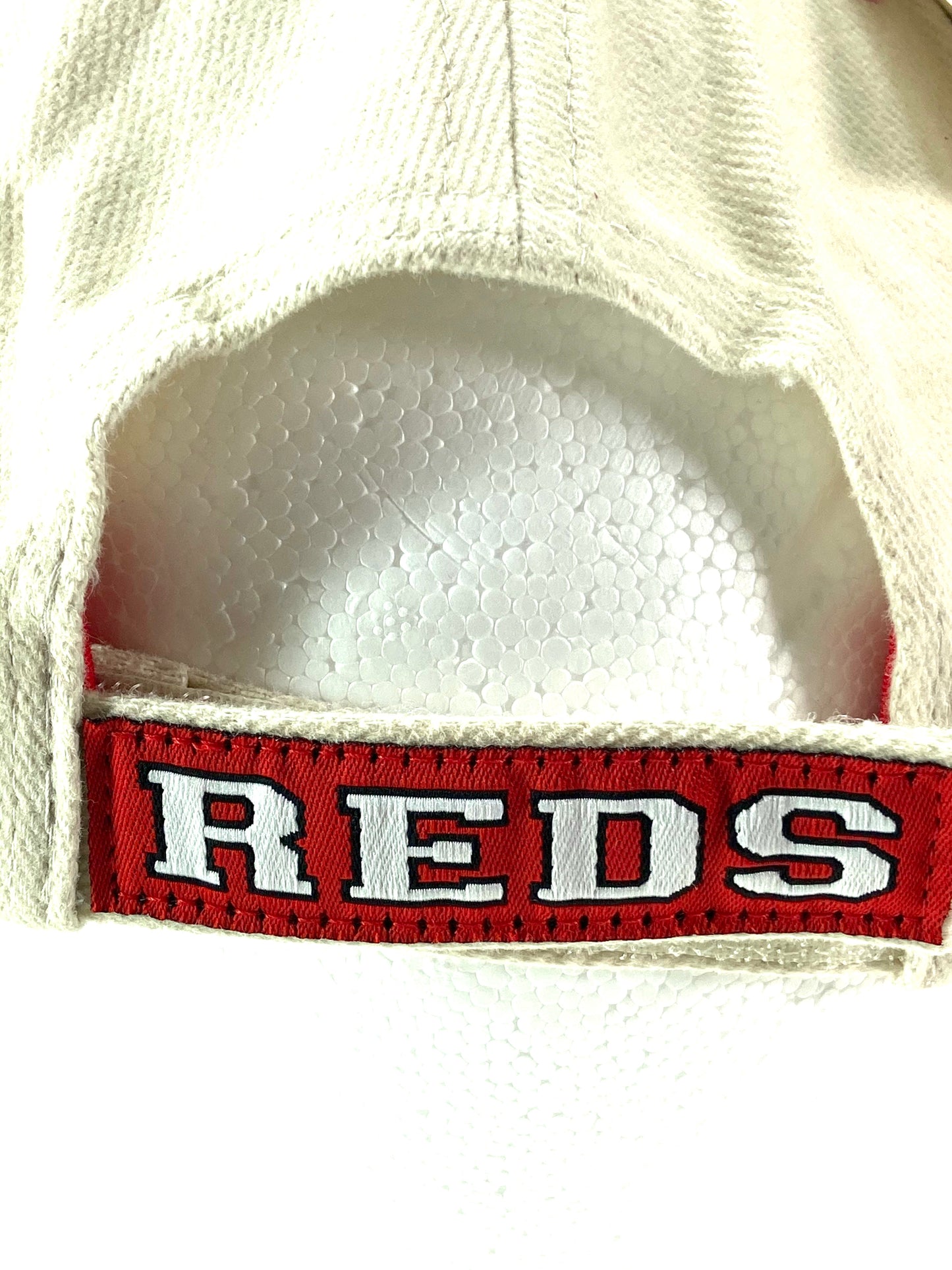 Cincinnati Reds Vintage MLB White "Stache" Cap By Twins Enterprise