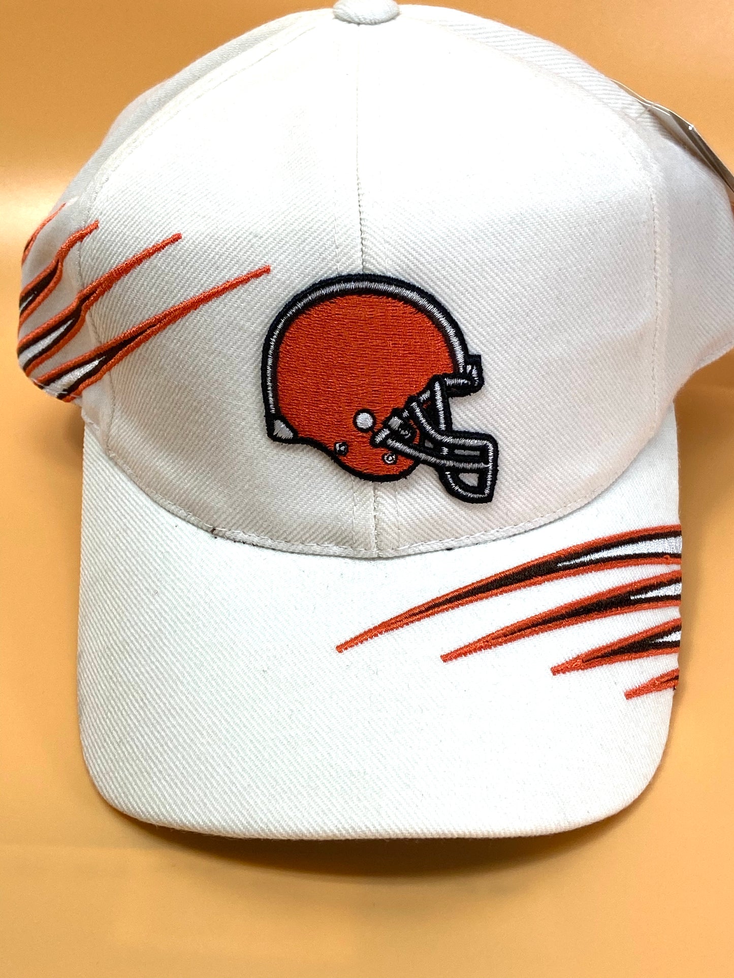 Cleveland Browns Vintage NFL White 20% Wool Logo Stripe Cap by Annco