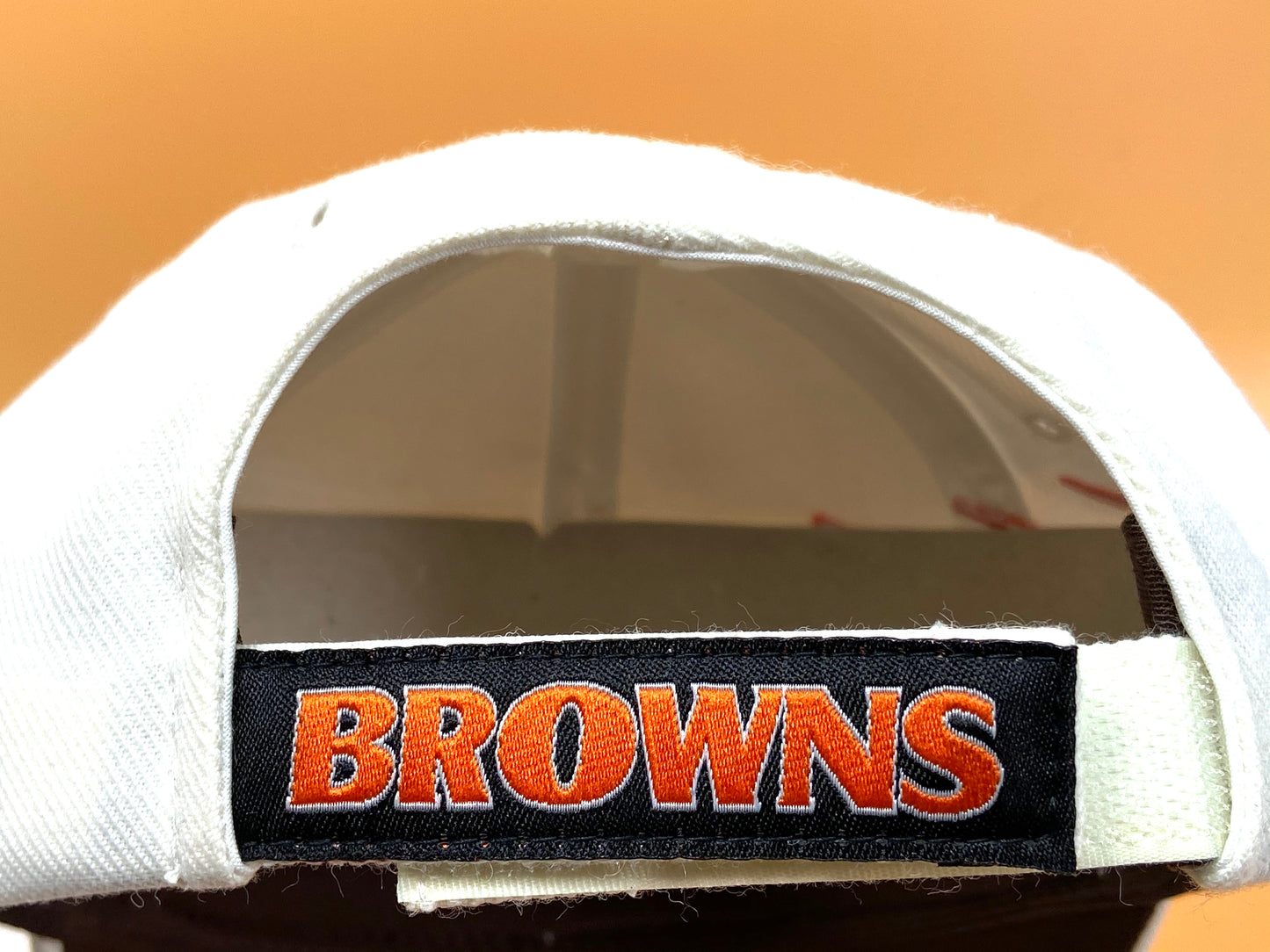 Cleveland Browns Vintage NFL White 20% Wool Logo Stripe Cap by Annco
