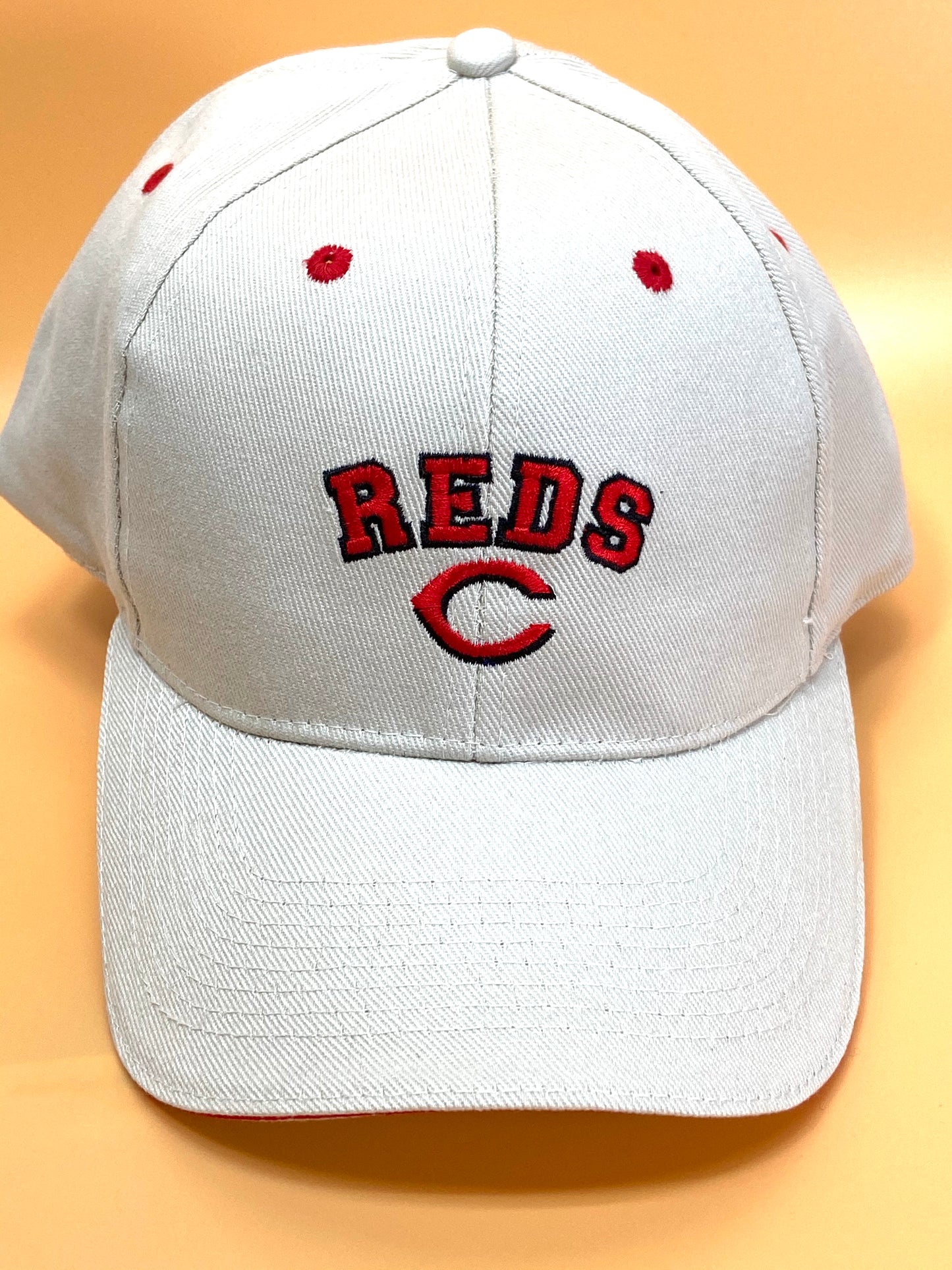 Cincinnati Reds Vintage MLB Cream "Block Reds" Cap By Drew Pearson