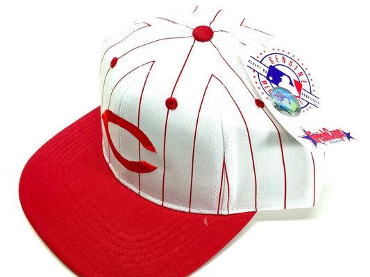 Cincinnati Reds Vintage MLB Juvenile Pinstripe Cap By Fresh Caps/Drew Pearson