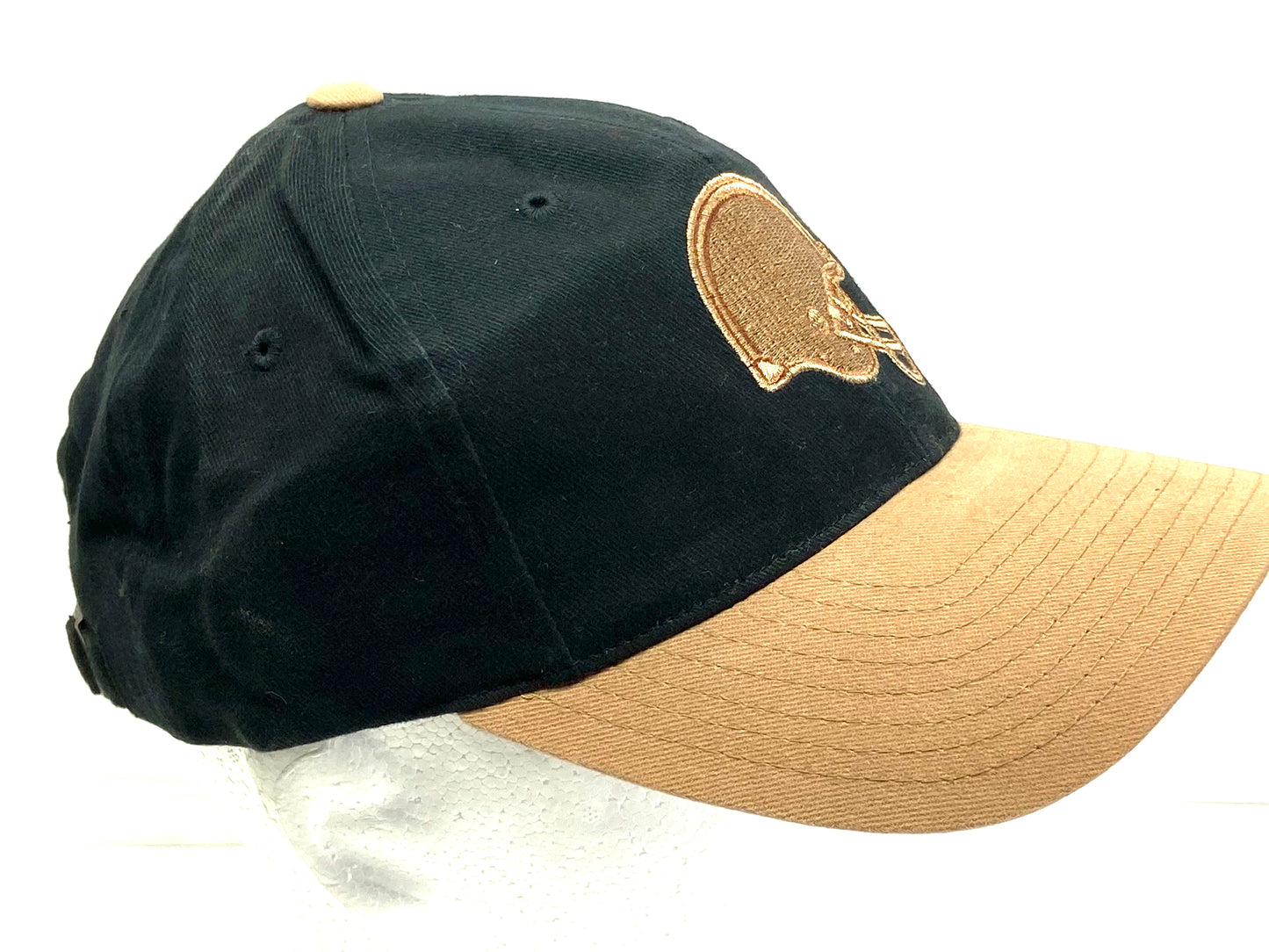 Cleveland Browns Vintage NFL Tan Logo On Black Cap by American Needle