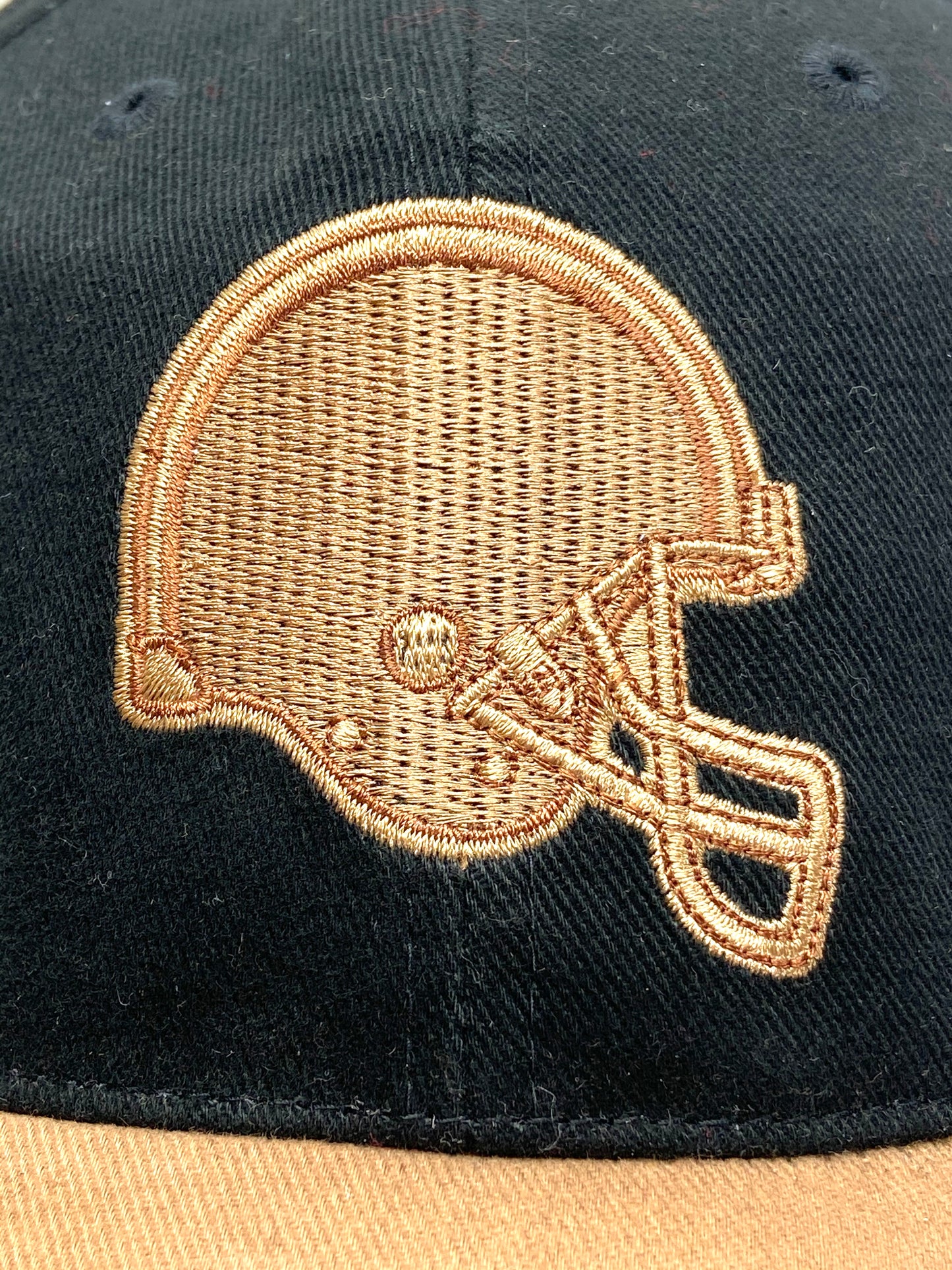 Cleveland Browns Vintage NFL Tan Logo On Black Cap by American Needle