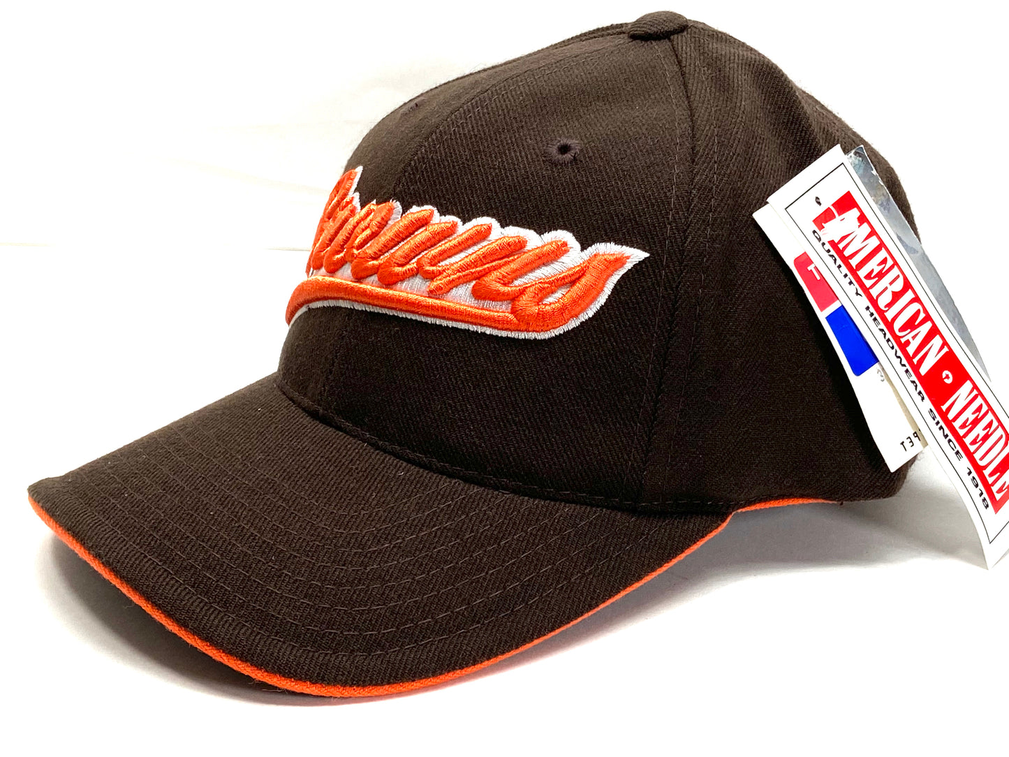 Cleveland Browns Vintage NFL 20% Wool Script 3-D "Browns" Cap By American Needle