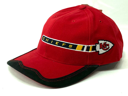 Kansas City Chiefs Vintage NFL Red Cotton Ball Cap NOS By Drew Pearson