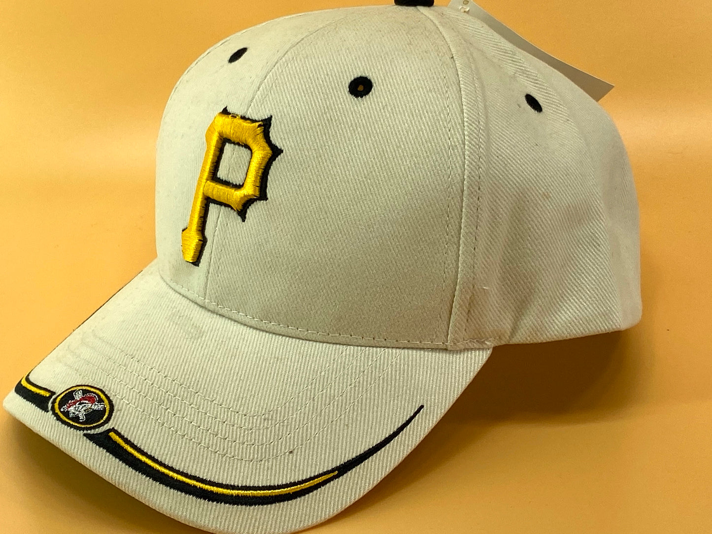 Pittsburgh Pirates NOS Vintage MLB Cream "Stache" Cap by Twins Enterprise
