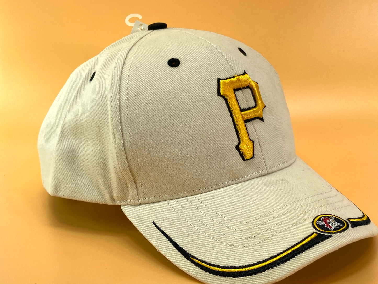 Pittsburgh Pirates NOS Vintage MLB Cream "Stache" Cap by Twins Enterprise