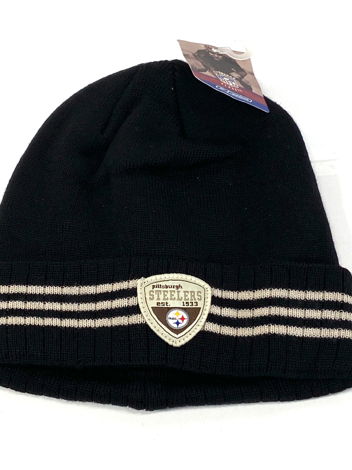Pittsburgh Steelers Vintage 2002 NFL Cuffed Black "EST. 1933" Wool Knit Hat