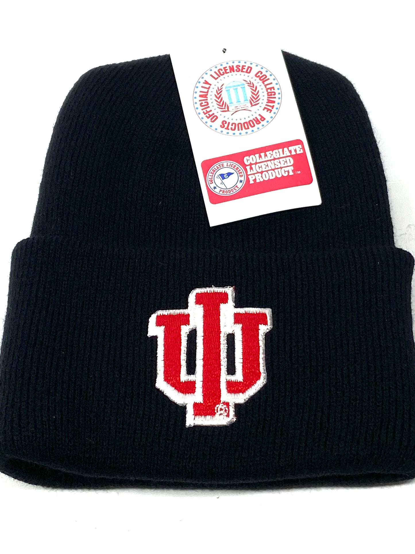 Indiana Hoosiers Vintage NCAA Embroidered NOS Black Knit Hat by Rossmor Ind.