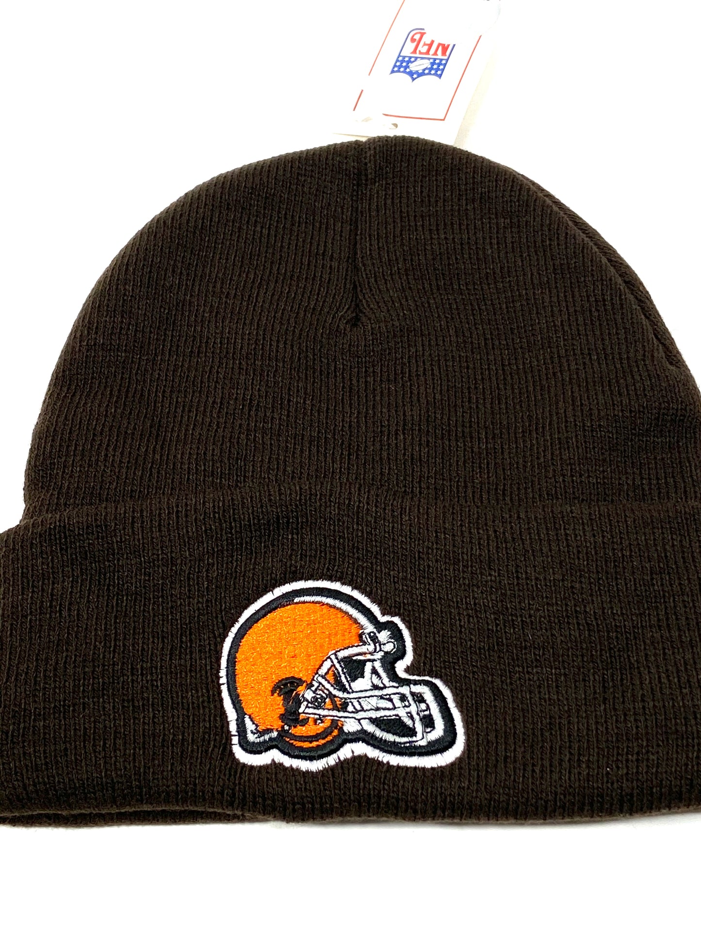 Cleveland Browns Vintage NFL Brown Cuffed Knit Logo Hat by NFL