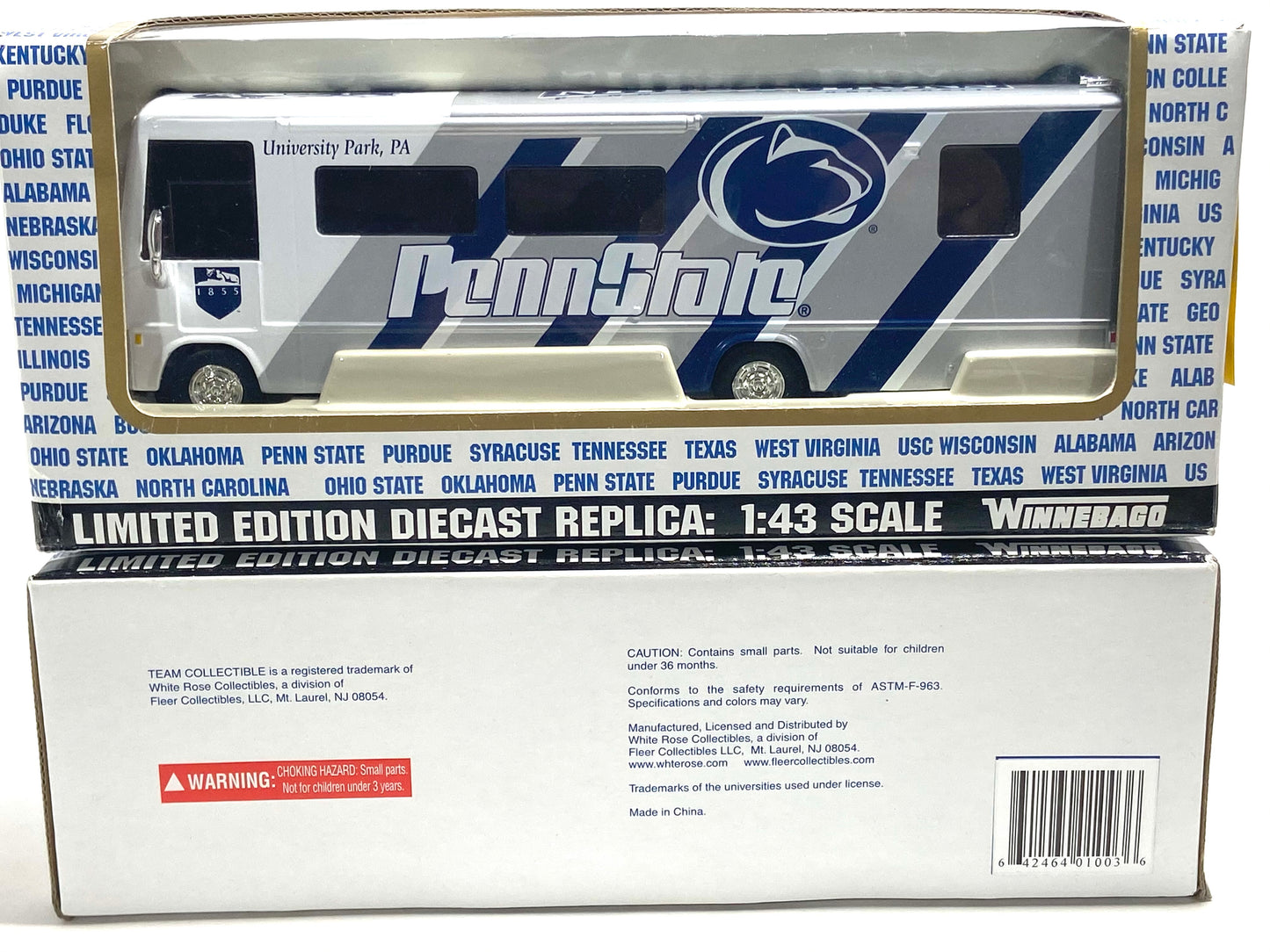 Penn State Nittany Lions Vintage 2001 NCAA 1:43 Winnebago NOS by White Rose Collectibles
