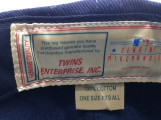 Cleveland Indians Vintage MLB White/Navy Hat by Twins Enterprise