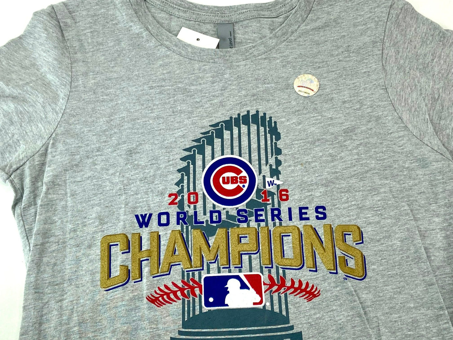 Chicago Cubs MLB 2016 World Champions Women's Gray T-Shirt by Next Level