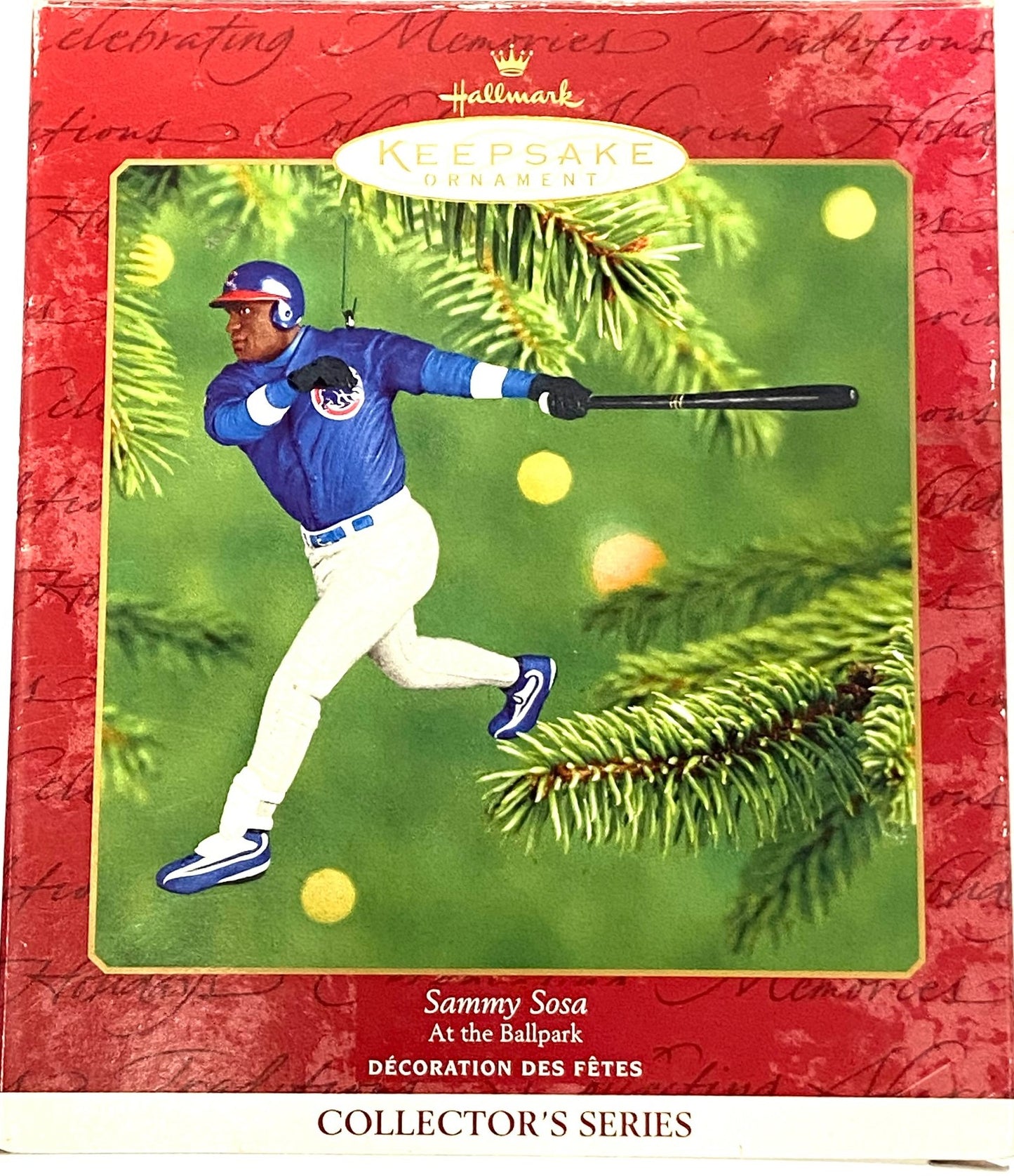 Sammy Sosa 2001 MLB Chicago Cubs Keepsake Ornament Used by Hallmark