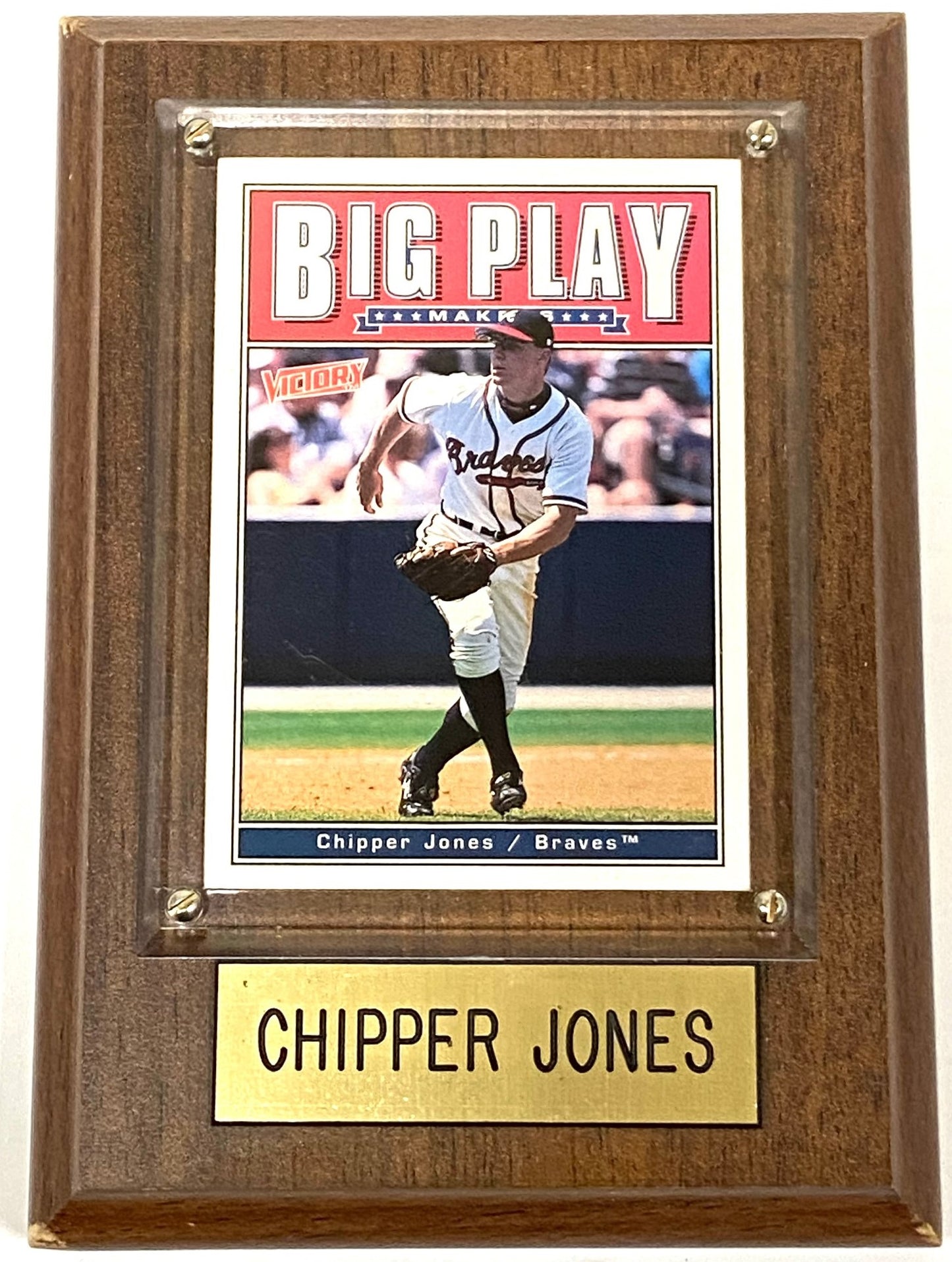 Chipper Jones 1999 MLB Plaque Big Play Maker Victory Card by Upper Deck
