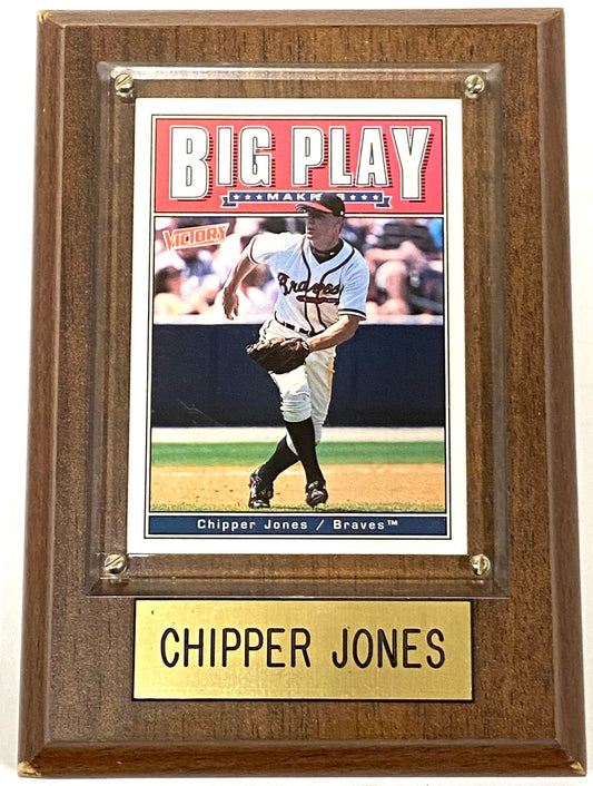 Chipper Jones 1999 MLB Plaque Big Play Maker Victory Card (Used) by Upper Deck