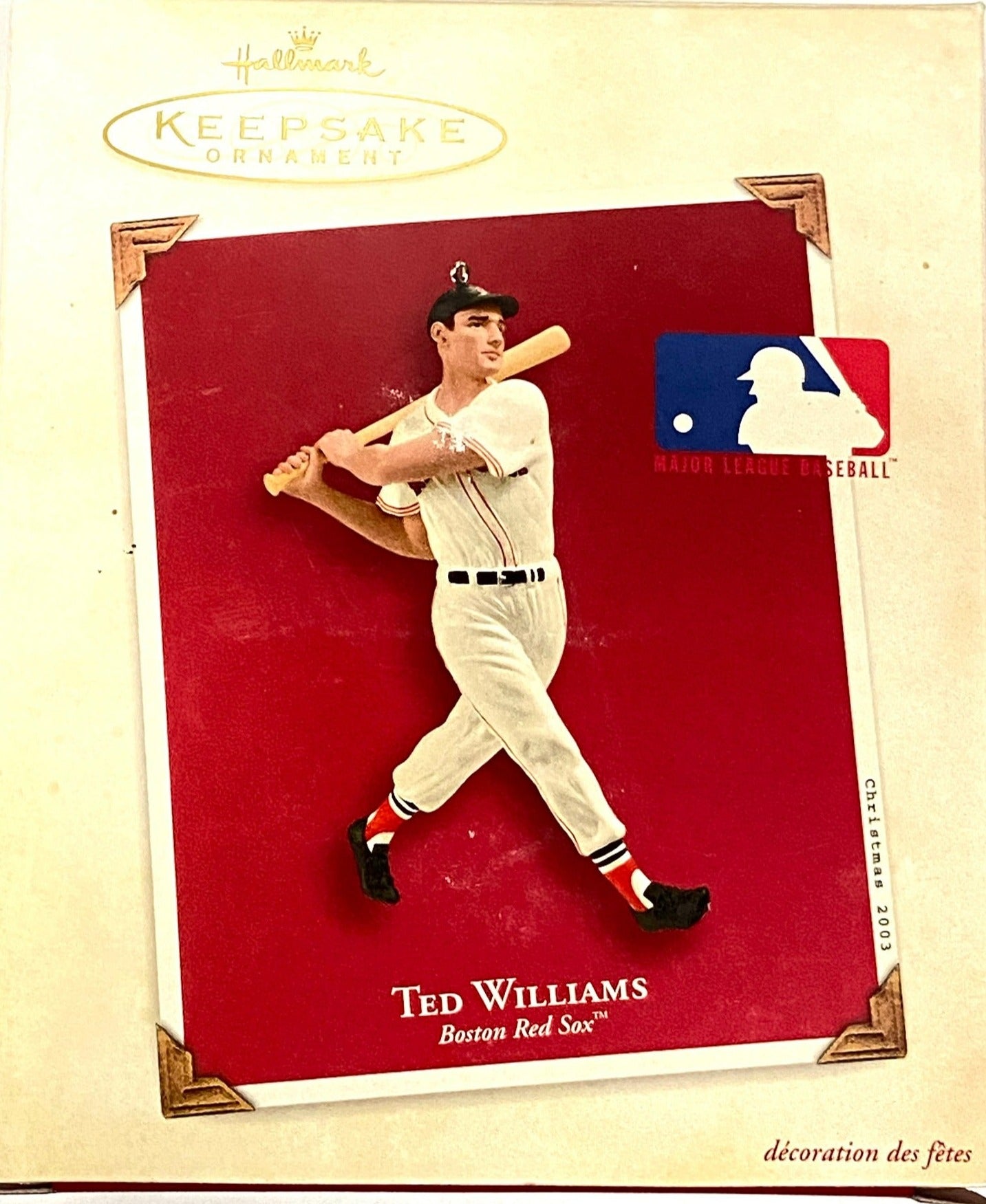 Ted Williams 2003 Boston Red Sox Keepsake Ornament Used by Hallmark