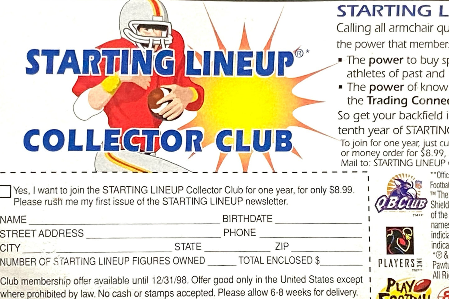 Mark Brunell 1997 NFL Jacksonville Jaguars Starting Lineup Figurine NOS by Kenner