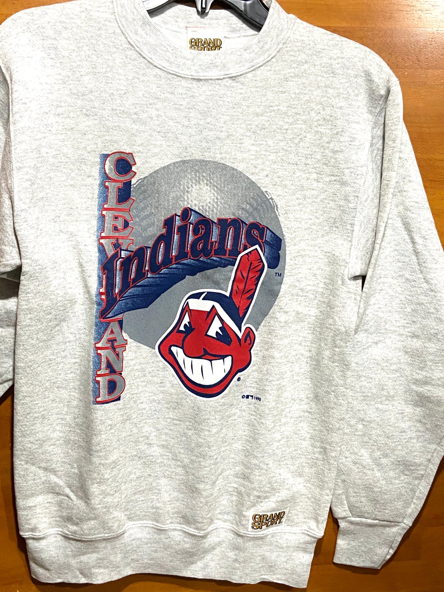 Cleveland Indians Vintage 1995 MLB "Ball" Sweatshirt By Grand Sport/Trench