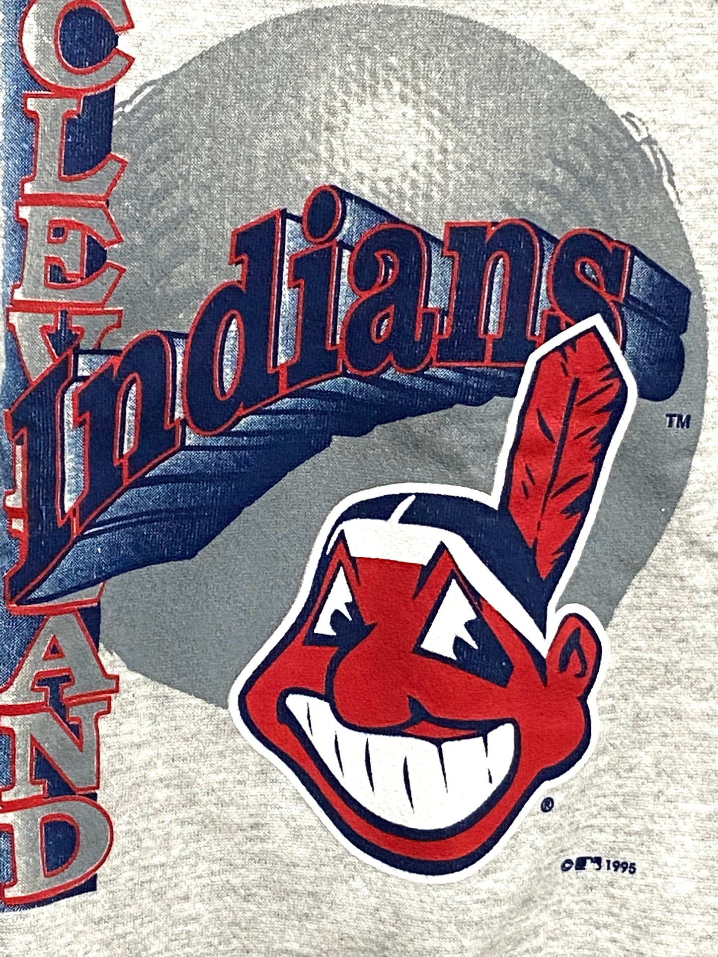 Cleveland Indians Vintage 1995 MLB "Ball" Sweatshirt By Grand Sport/Trench