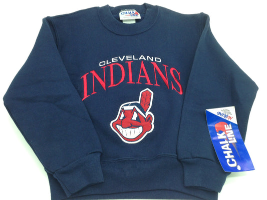 Cleveland Indians Vintage MLB Youth Embroidered Sweatshirt by Chalkline